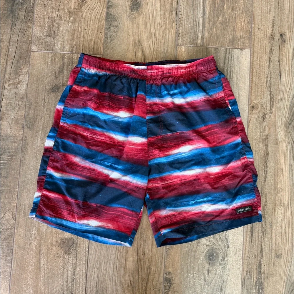 Columbia Red, White & Blue Swim Trunks
